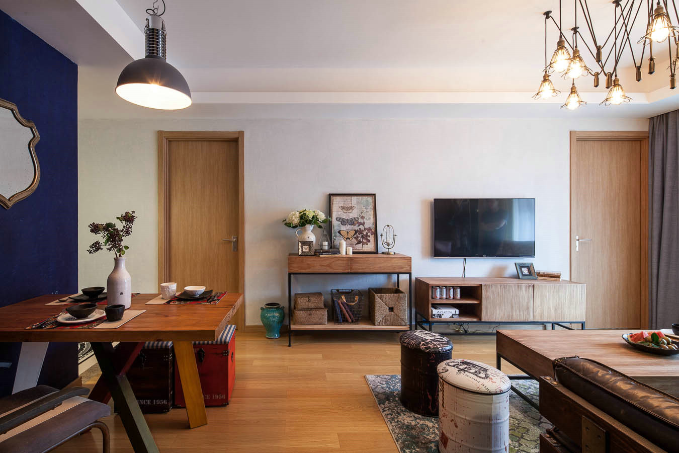 烟台振华国际广场小区150平混搭装修风格设计效果图