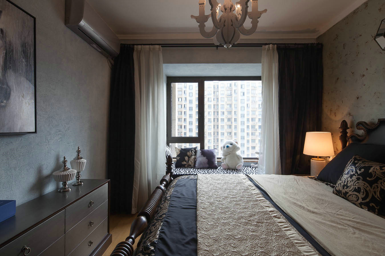 烟台振华国际广场小区150平混搭装修风格设计效果图