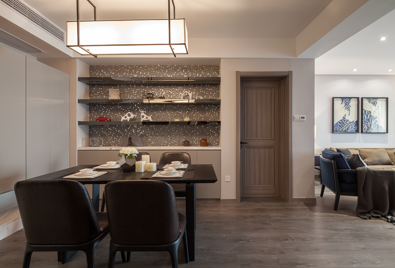 新乡伟业中央公园95平米混搭装修设计风格效果图