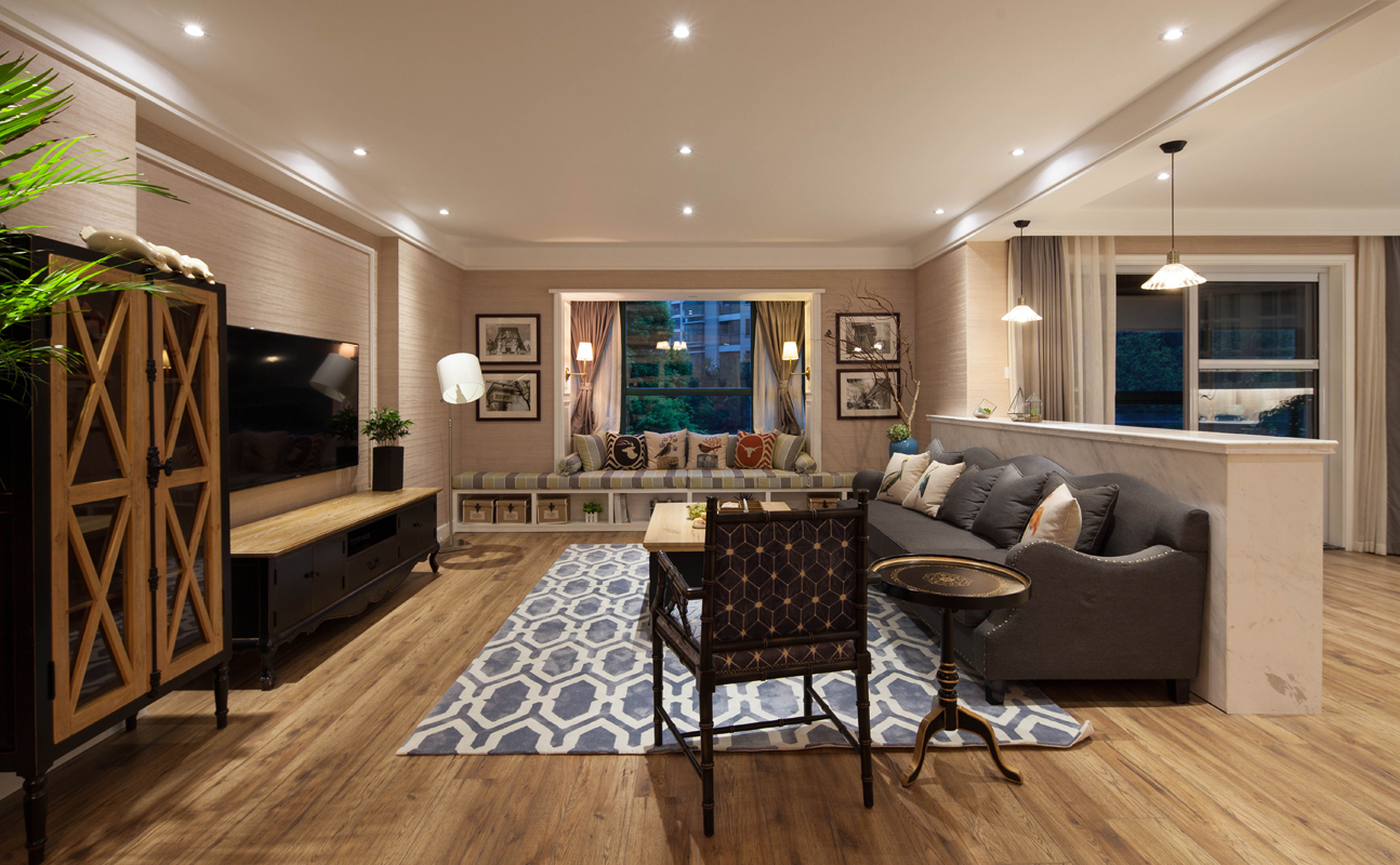 新乡星湖花园113平米混搭装修风格设计效果图