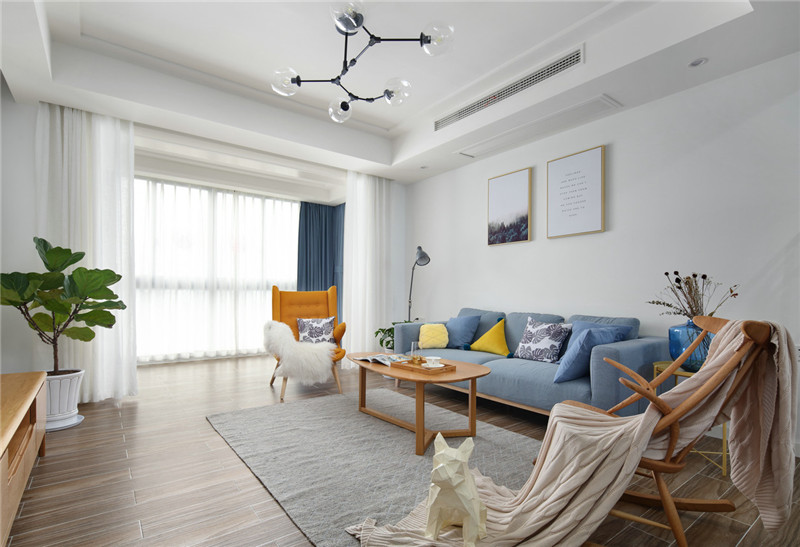 北海蓝色海岸国际家园54平米北欧风格设计装修效果图