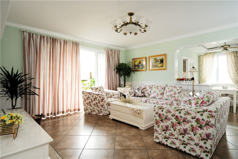 116平米田园风格设计装修效果图