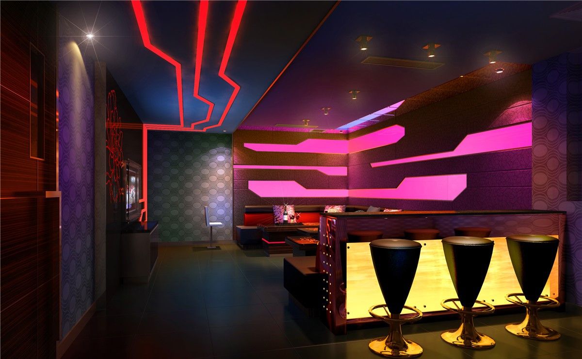 嘉兴现代风格设计酒吧会所装修效果图