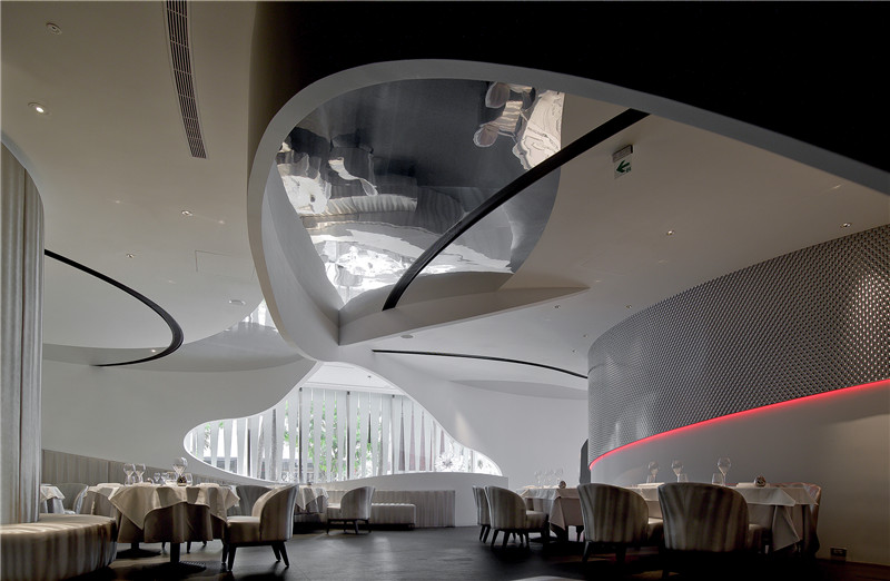 上海现代风格西餐厅设计装修效果图