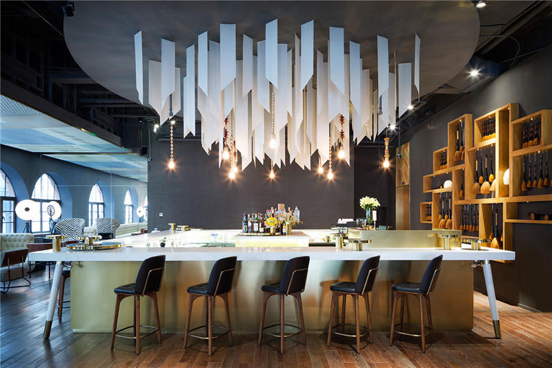 湖州现代风格西餐厅设计装修效果图