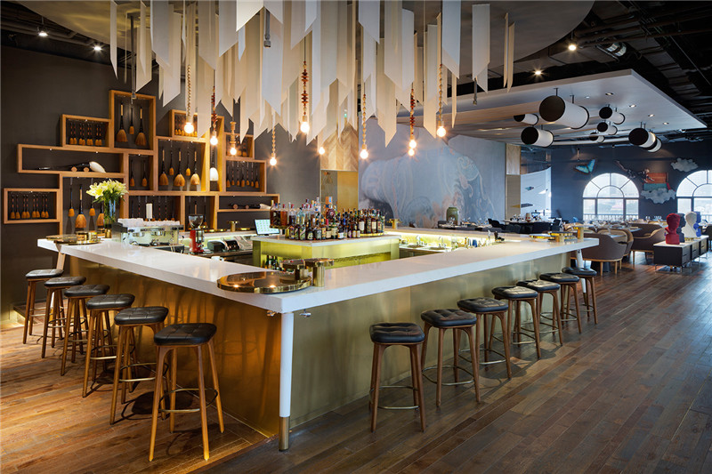 湖州现代风格西餐厅设计装修效果图