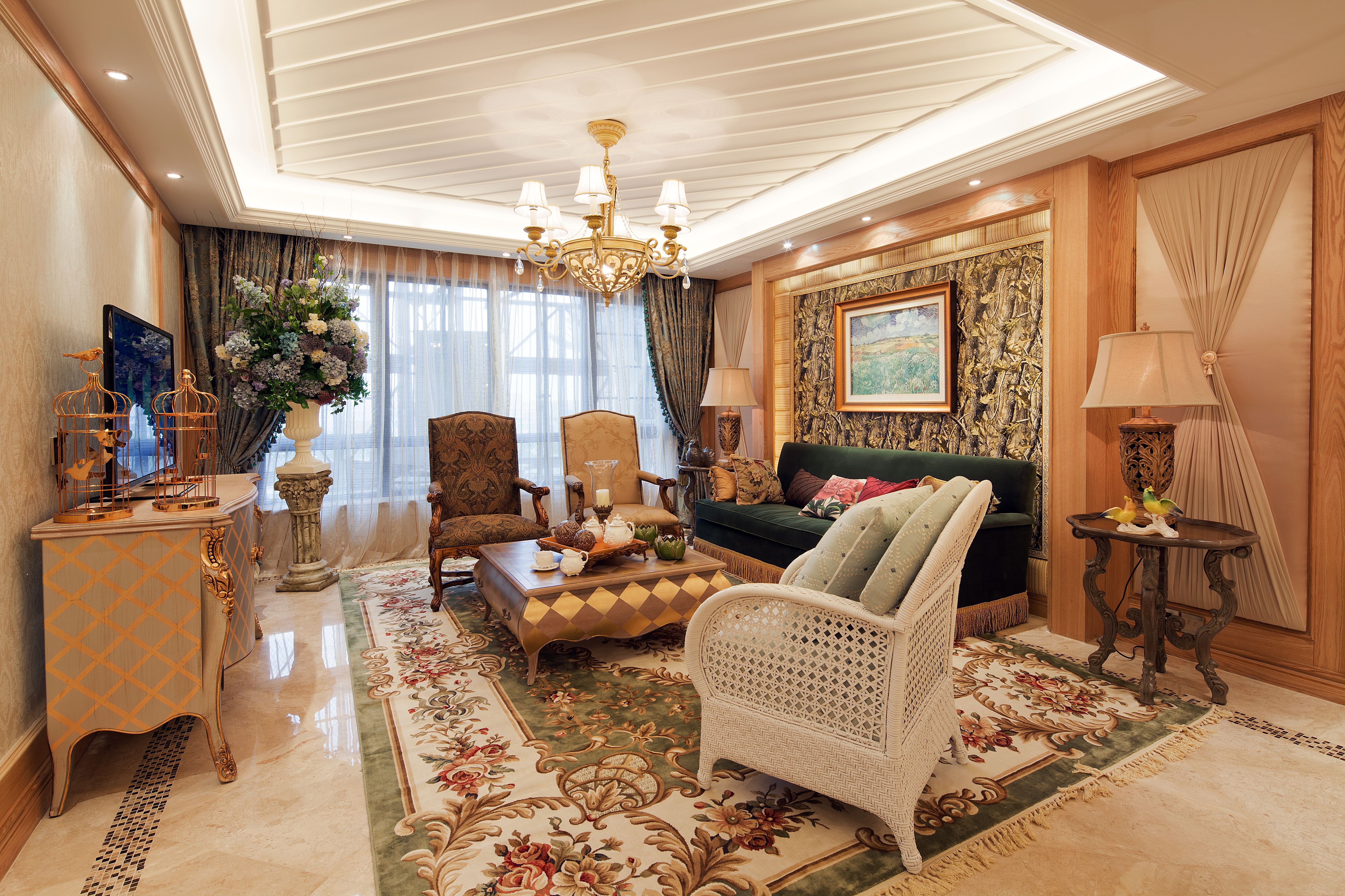 德阳浅水湾120平米欧式装修设计效果图