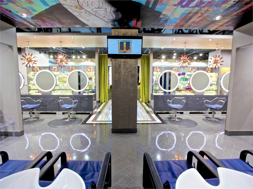惠州现代风格美容美发店设计装修效果图