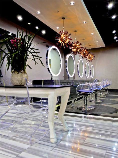 惠州现代风格美容美发店设计装修效果图