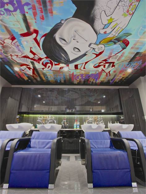 惠州现代风格美容美发店设计装修效果图