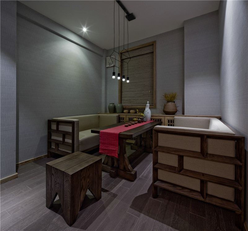 大连新中式风格设计茶楼会所装修效果图