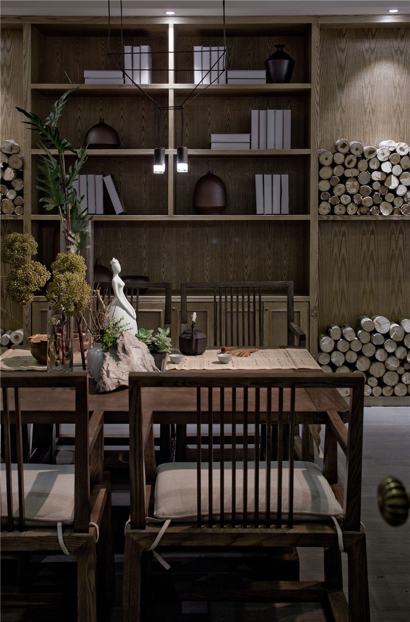 大连新中式风格设计茶楼会所装修效果图