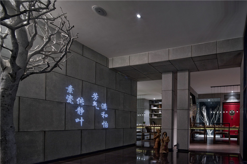 大连新中式风格设计茶楼会所装修效果图