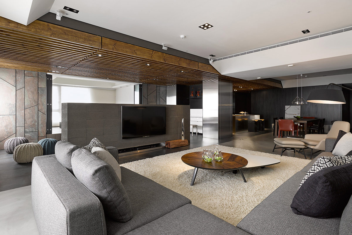 沈阳华锐塔湾欣城112平工业风装修设计效果图