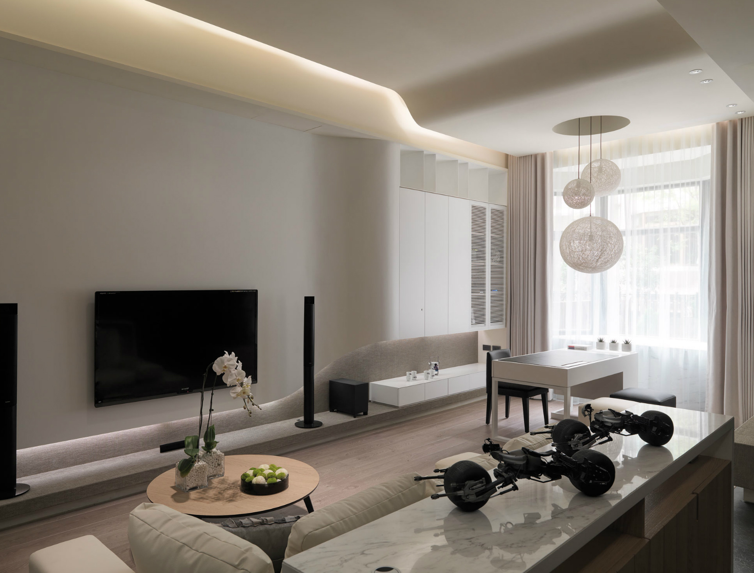 杭州东方润园110平港式装修设计效果图