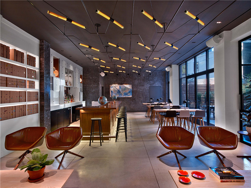 武汉现代风格主题快捷酒店设计装修效果图