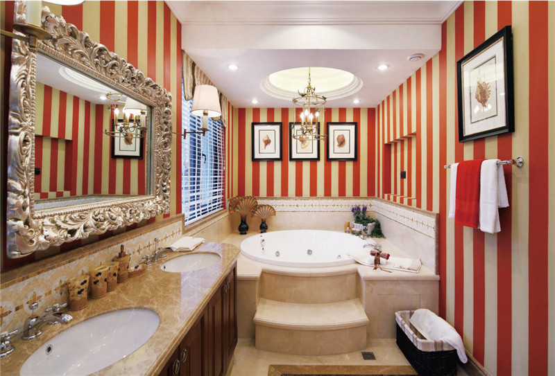 沈阳莱茵河畔365平米美式田园风格别墅设计装修效果图