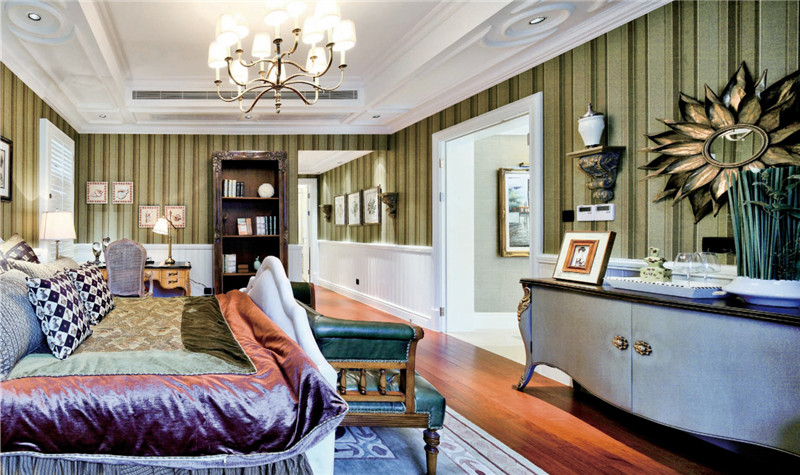 沈阳莱茵河畔365平米美式田园风格别墅设计装修效果图