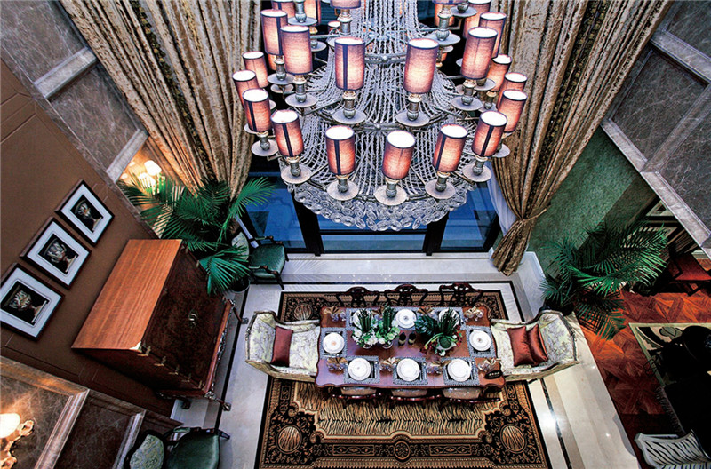 沈阳莱茵河畔365平米美式田园风格别墅设计装修效果图