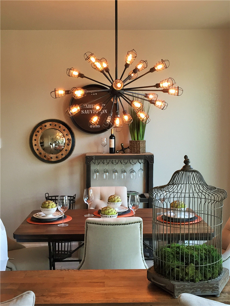 保定鸿坤理想湾322平米美式风格别墅设计装修效果图