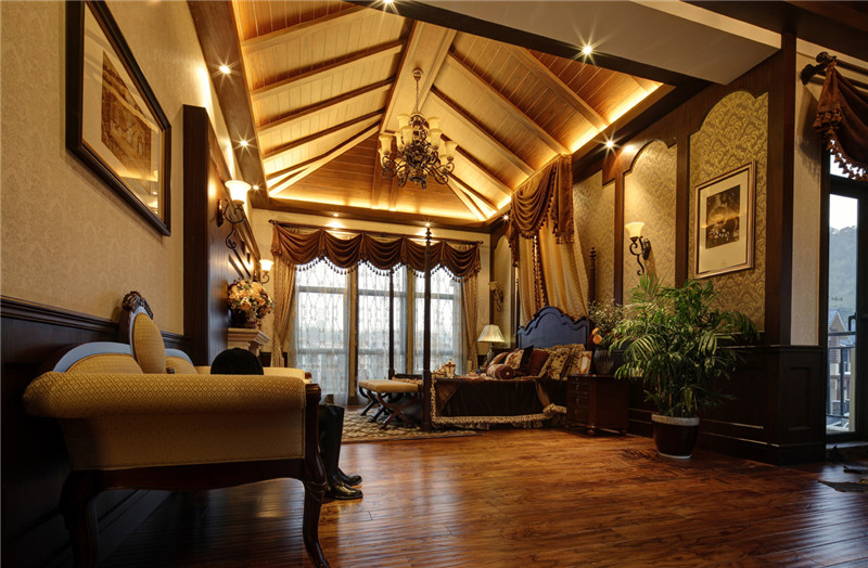 兰州中集幸福里320平米美式风格别墅设计装修效果图