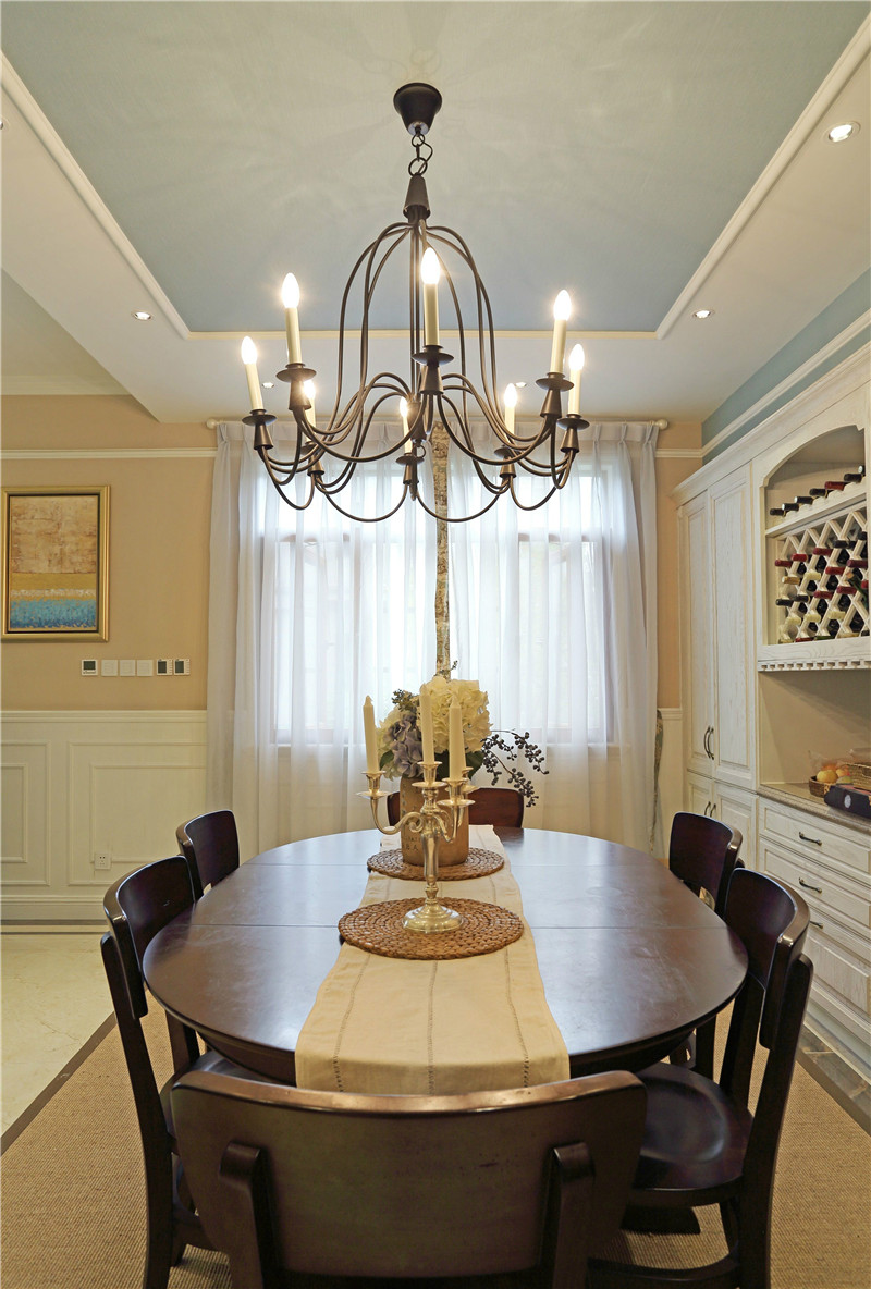 遵义沪路1号268平米美式风格别墅设计装修效果图