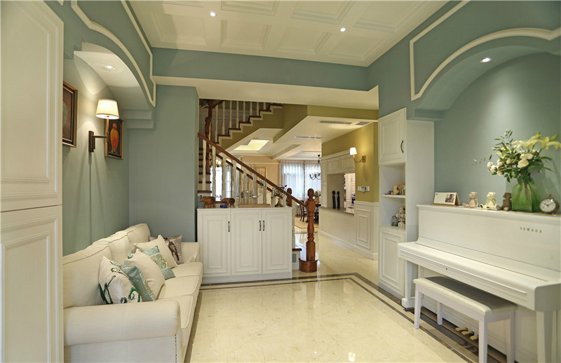 遵义沪路1号268平米美式风格别墅设计装修效果图