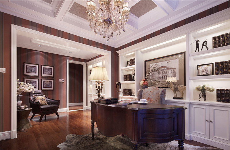 苏州光彩城尚座178平米美式风格设计装修效果图