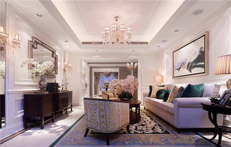 苏州光彩城尚座178平米美式风格设计装修效果图