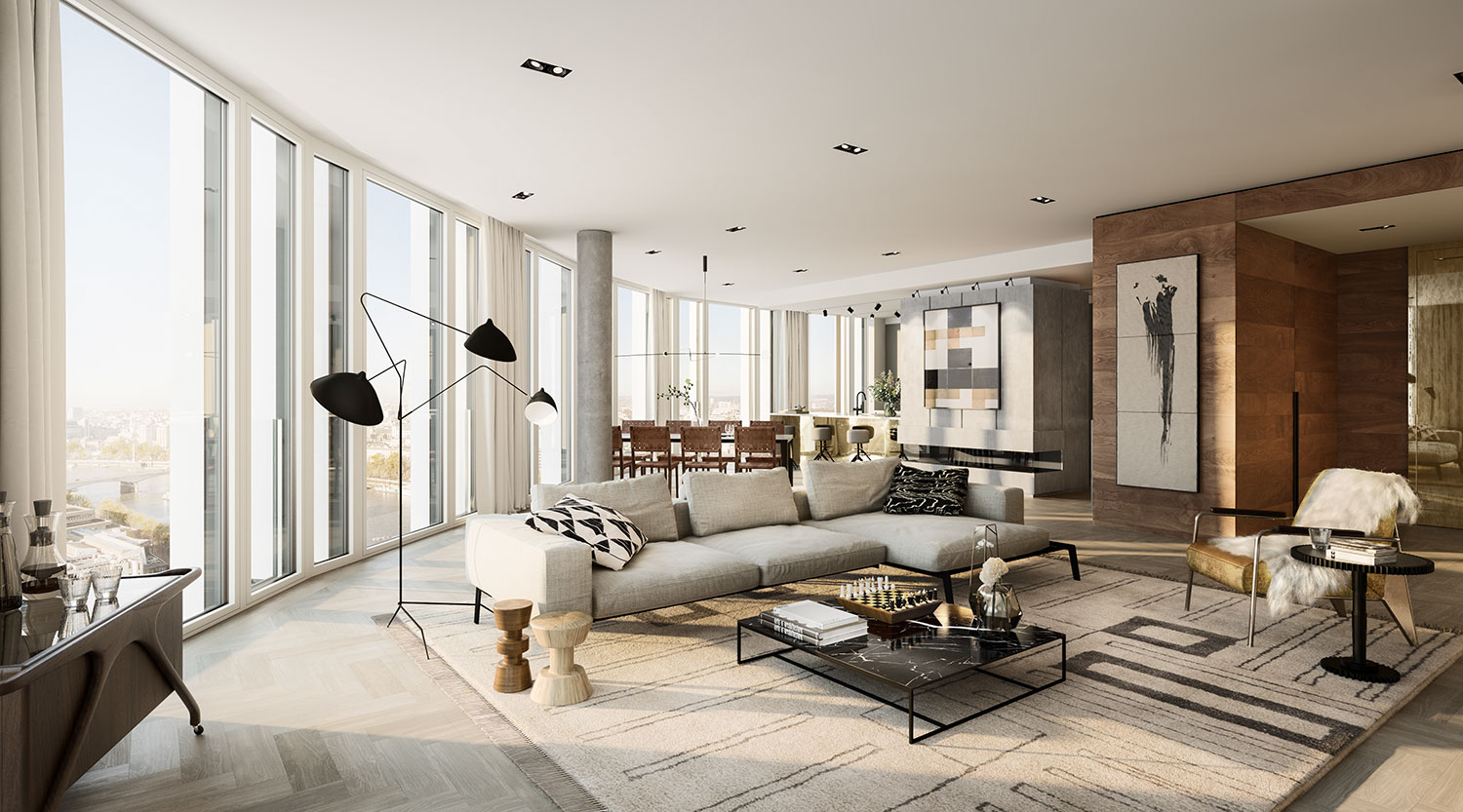 武汉东原湖光里187平米欧式风格设计装修效果图