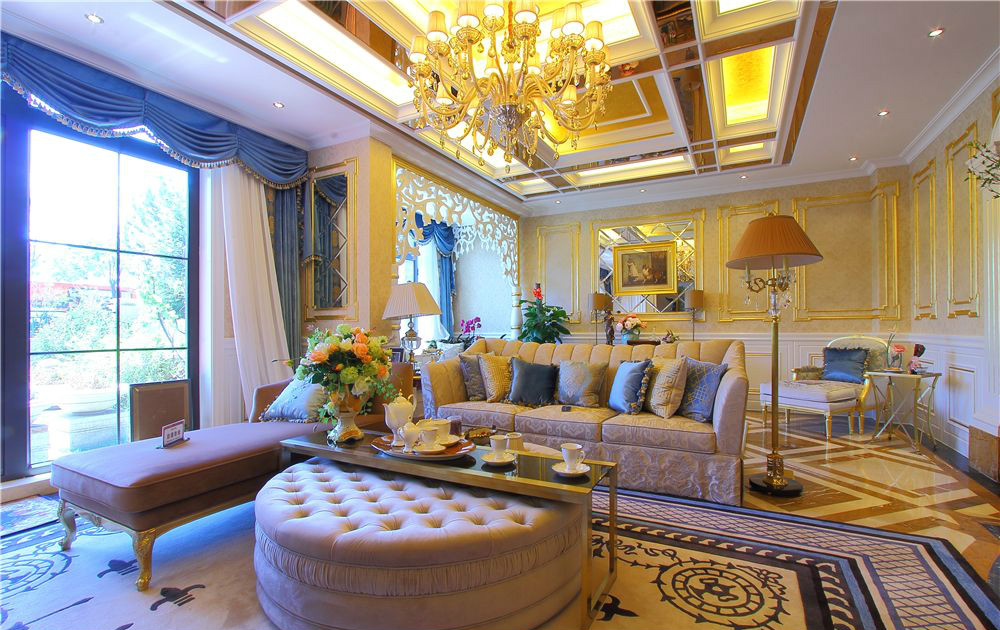 兰州伊真学府美苑121平米古典风格设计客厅装修效果图