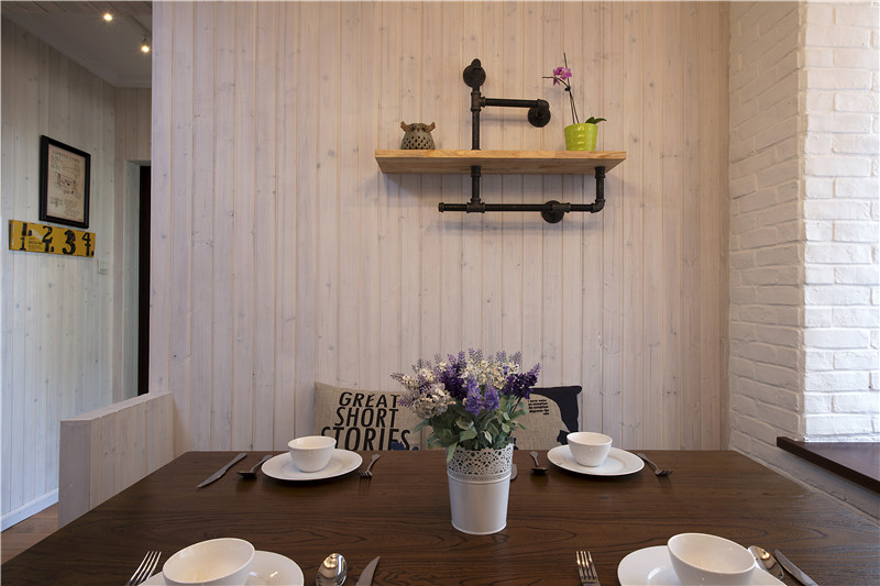 重庆招商江湾城田园风格88平米设计装修效果图