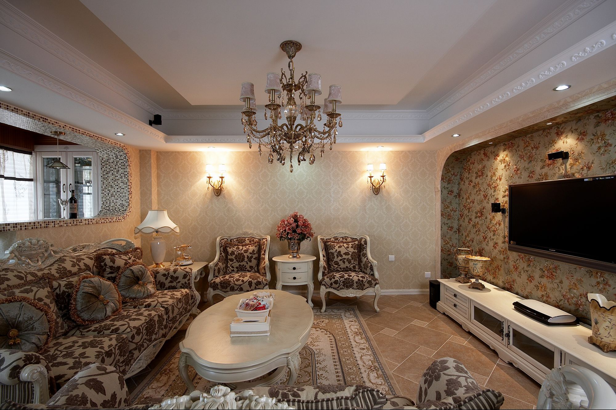 扬州景瑞望府田园风格143平米设计装修效果图