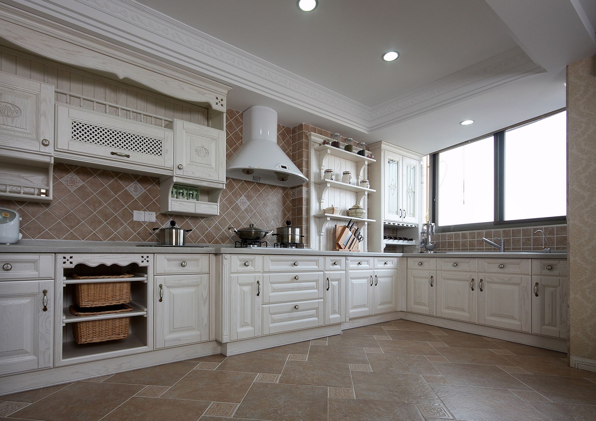 扬州景瑞望府田园风格143平米设计装修效果图