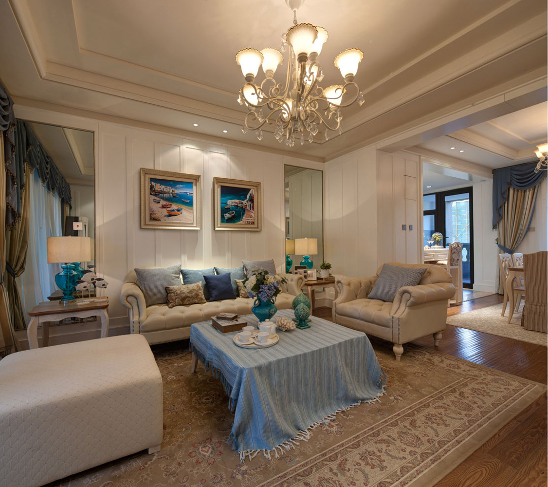 东莞田园风格松湖碧桂园144平米设计装修效果图