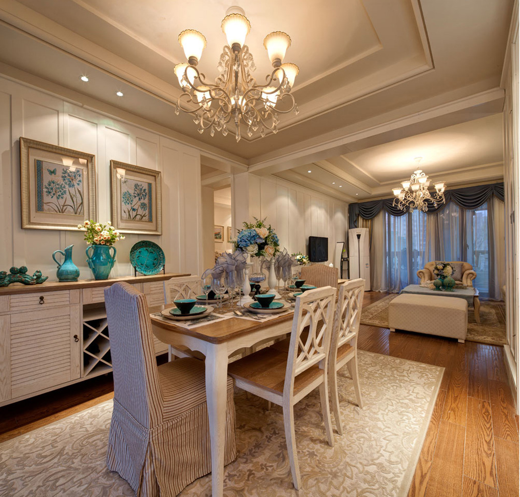 东莞田园风格松湖碧桂园144平米设计装修效果图