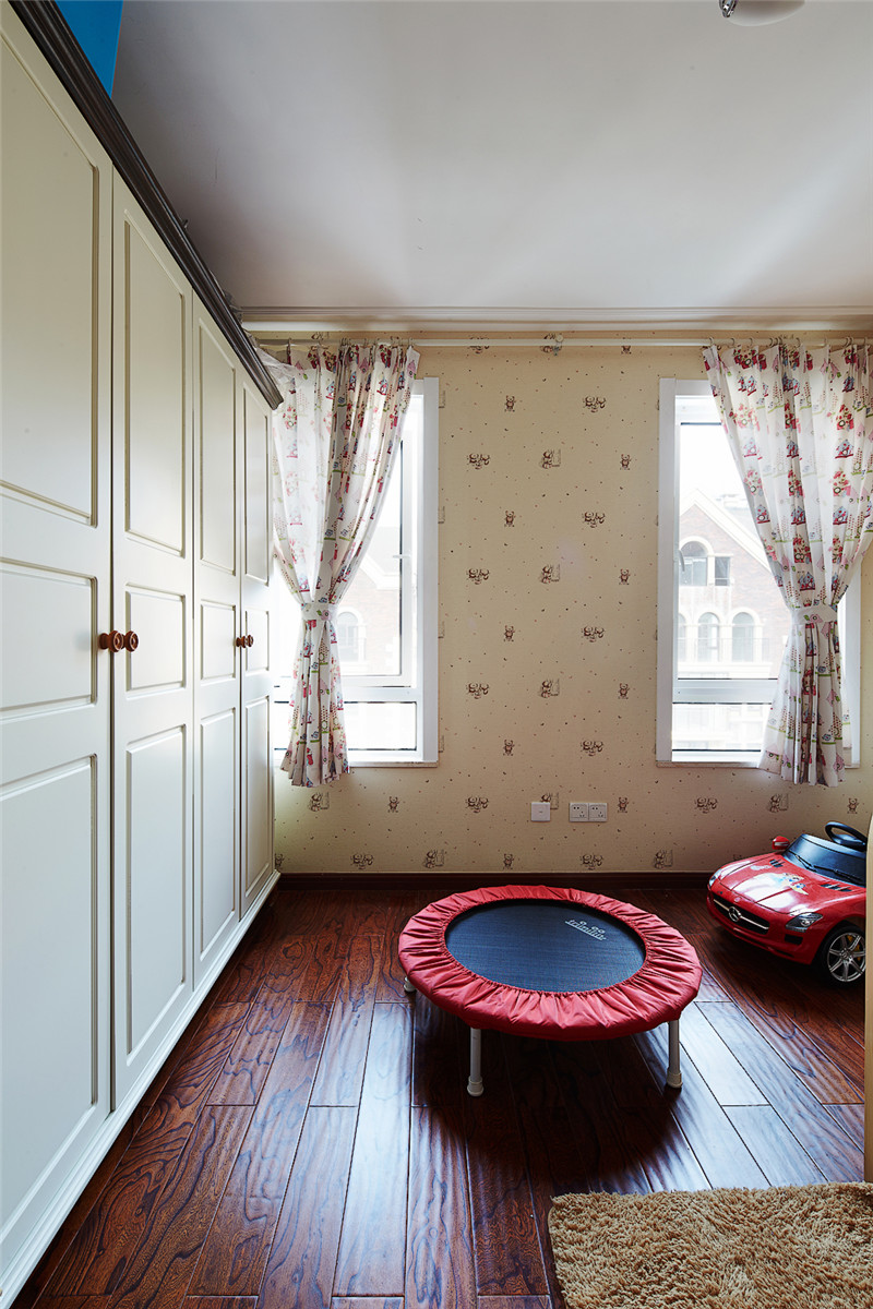 兰州紫雅花园田园风格少公馆104平米设计装修效果图