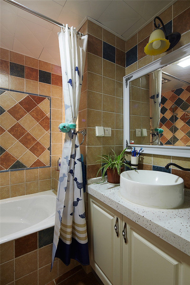 兰州紫雅花园田园风格少公馆104平米设计装修效果图