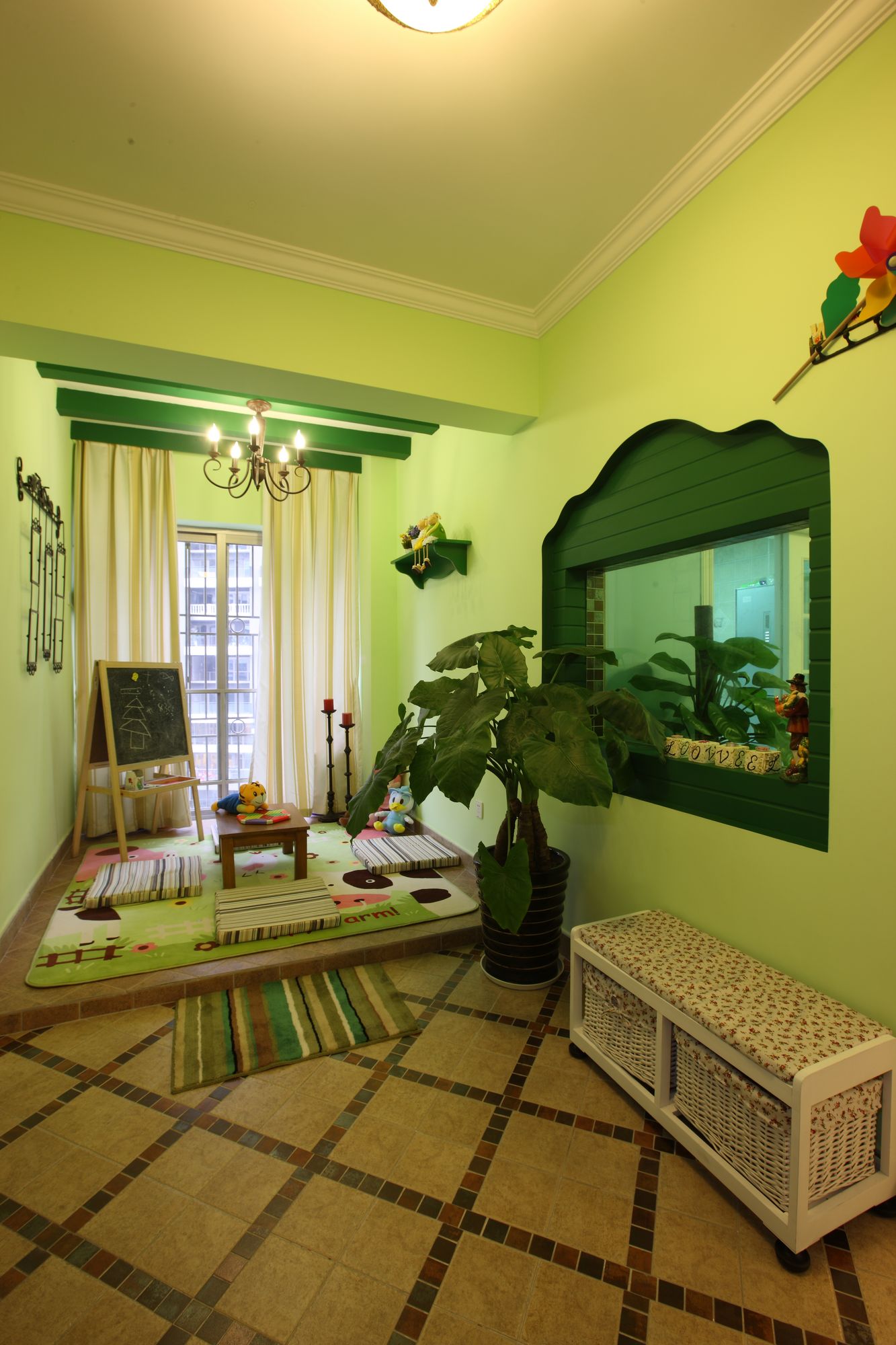 杭州田园风格风华苑164平米设计装修效果图