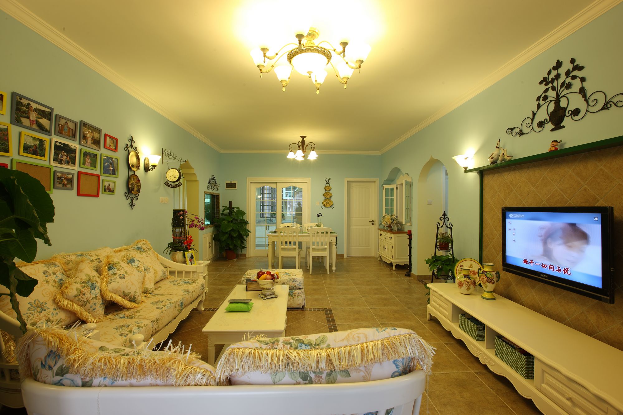 杭州田园风格风华苑164平米设计装修效果图