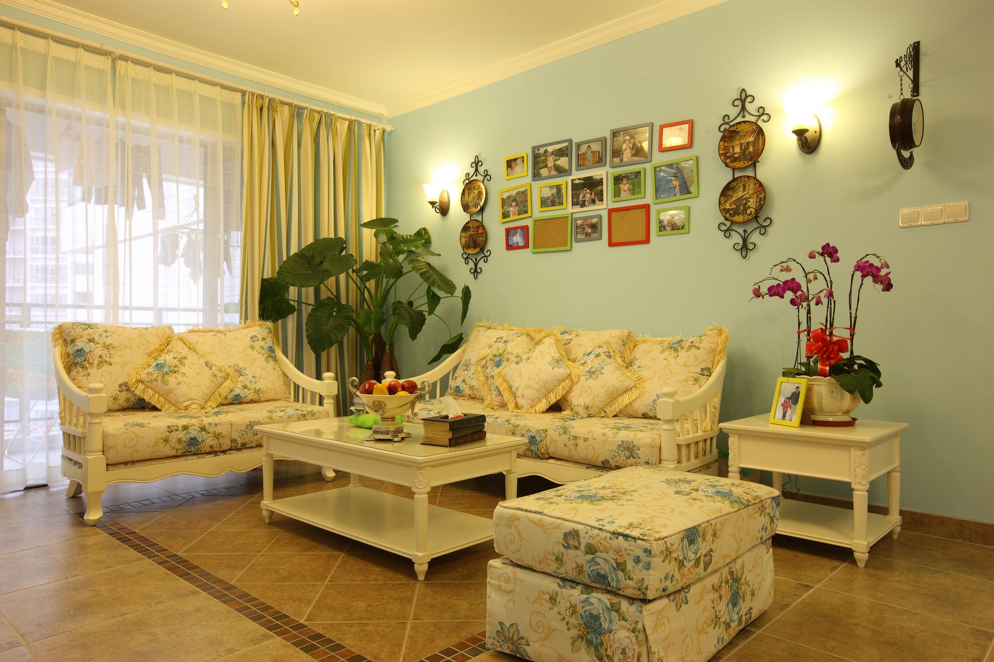 杭州田园风格风华苑164平米设计装修效果图