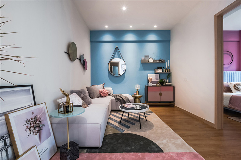 新乡现代简约风格天马兰亭园87平米设计装修效果图