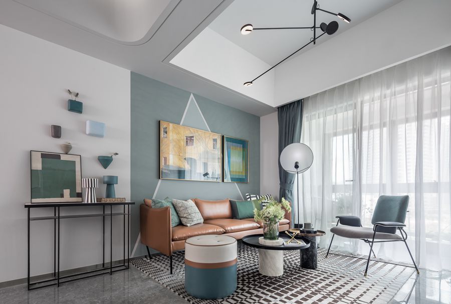 武汉现代简约风格联投龙湾96平米设计装修效果图