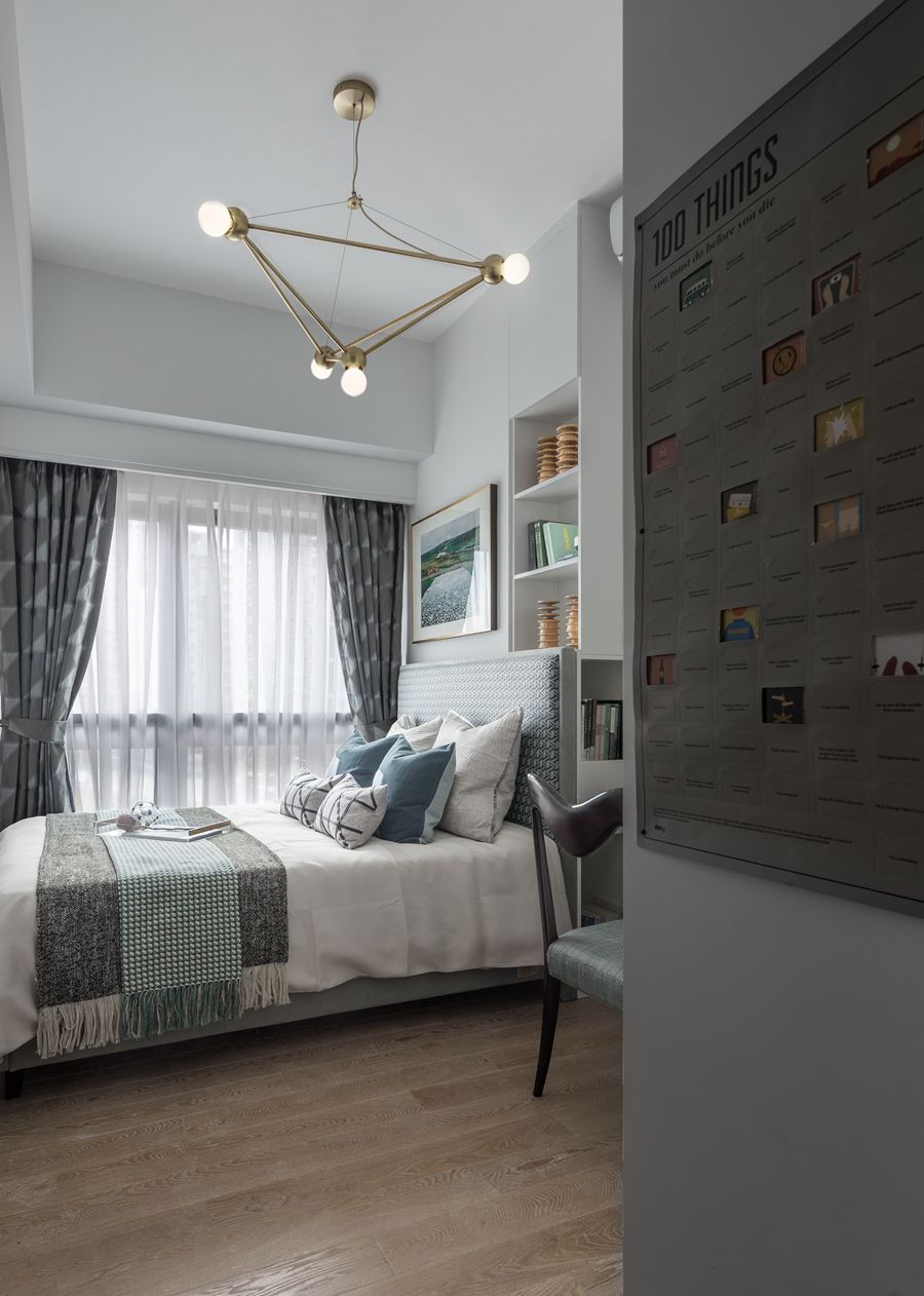 武汉现代简约风格联投龙湾96平米设计装修效果图