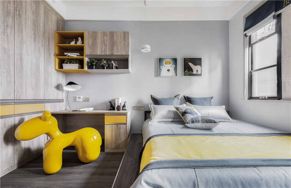 廊坊现代简约绿宸万华城108平米设计装修效果图