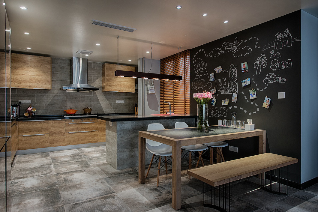 现代简约风格水晶城112平米复式设计装修效果图