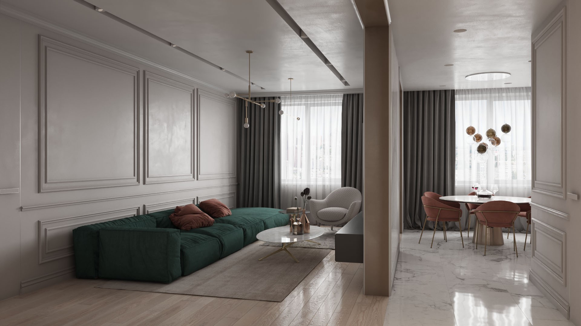 玉林现代简约风格德兴花园108平米设计装修效果图