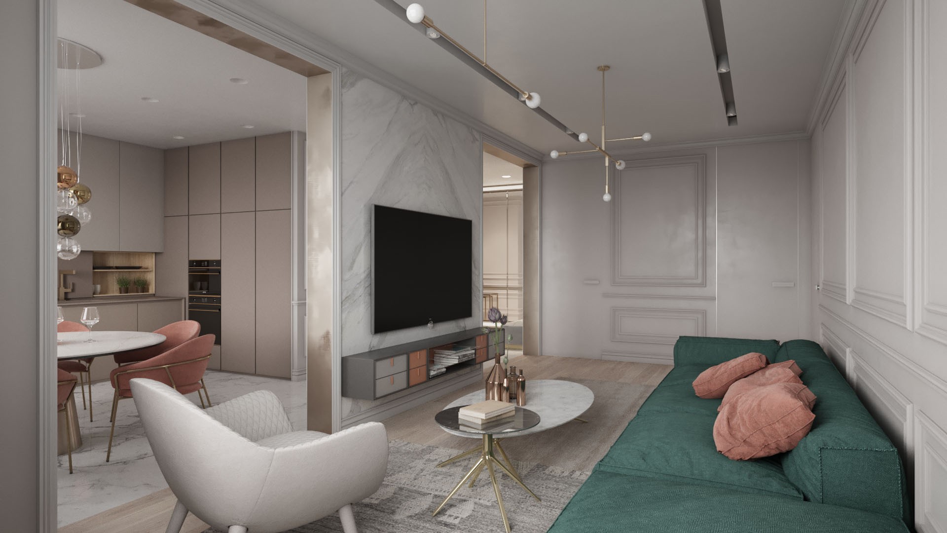 玉林现代简约风格德兴花园108平米设计装修效果图