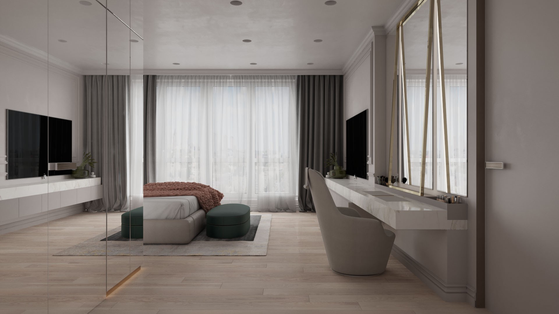 玉林现代简约风格德兴花园108平米设计装修效果图