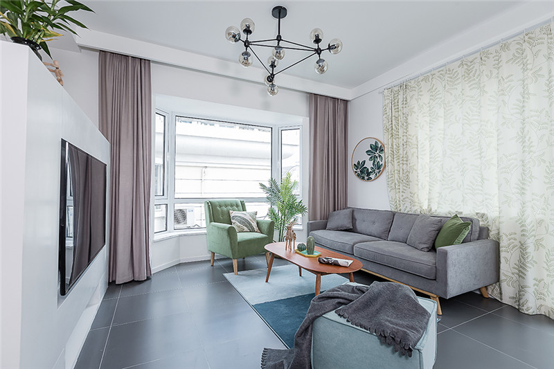 成都现代简约风格世茂玉锦湾103平米设计装修效果图